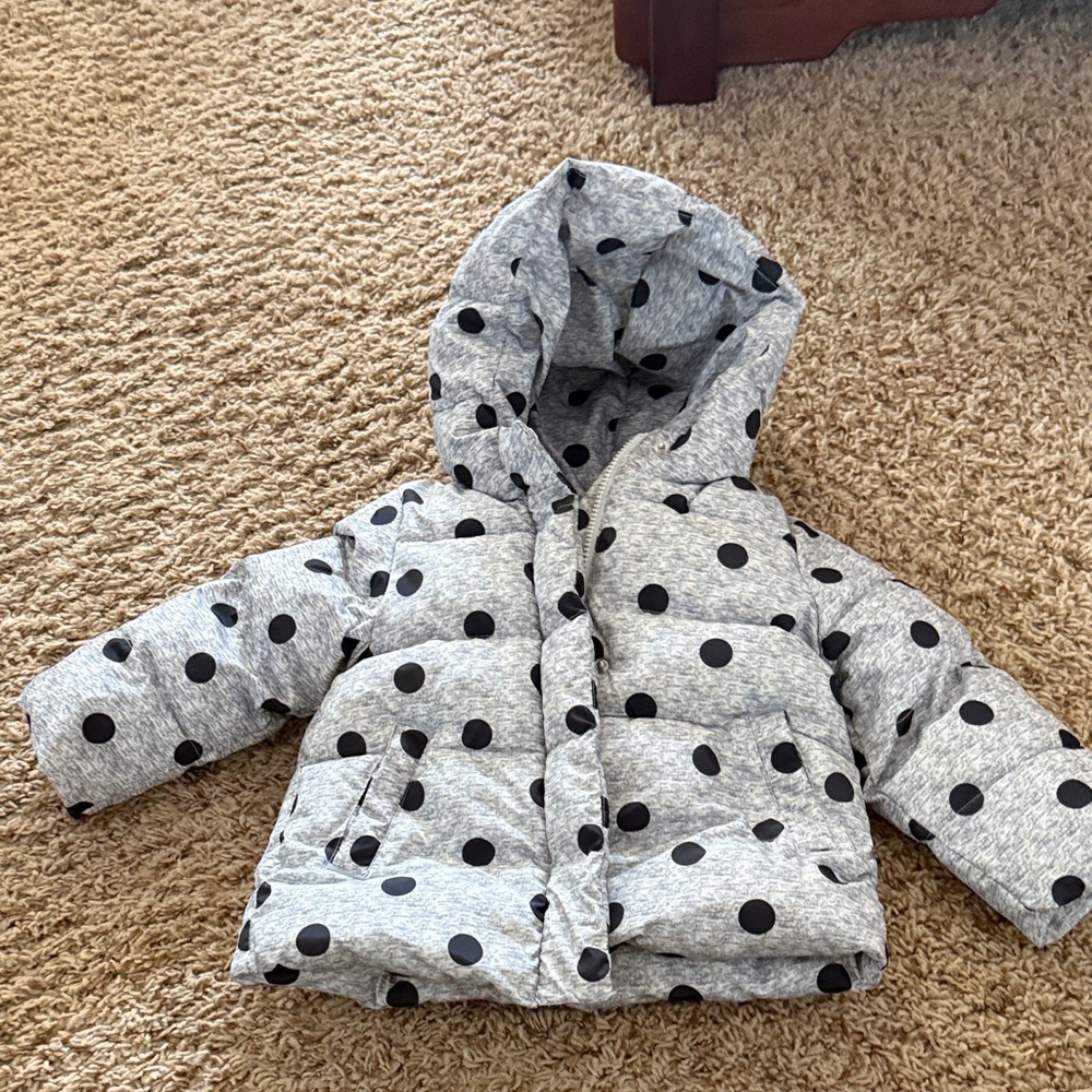 Gray Polka Dot Puffer Jacket